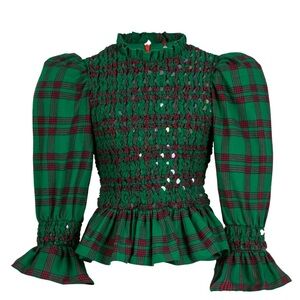 CeliaB Green and Red Plaid Blouse